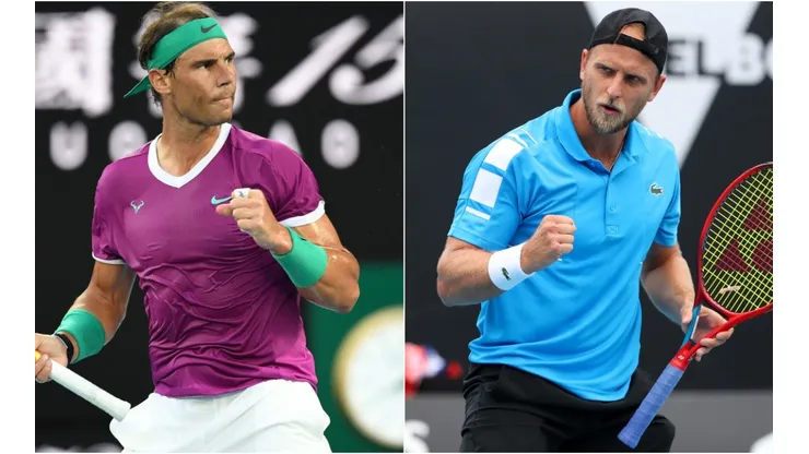 Rafael Nadal (left) and Denis Kudla