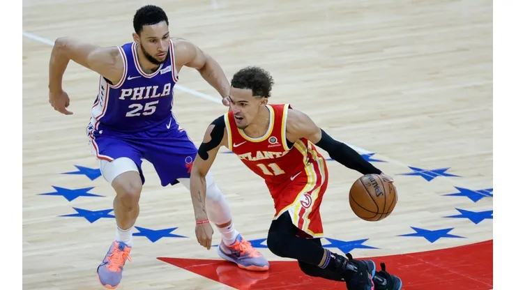 Ben Simmons guarding Trae Young