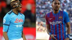 Victor Osimhen of Napoli and Pierre Emerick Aubameyang of FC Barcelona