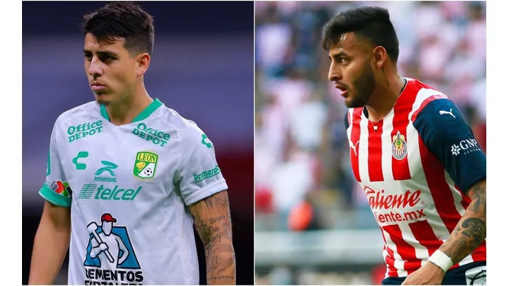 Santiago Colombatto of Leon and Alexis Vega of Chivas