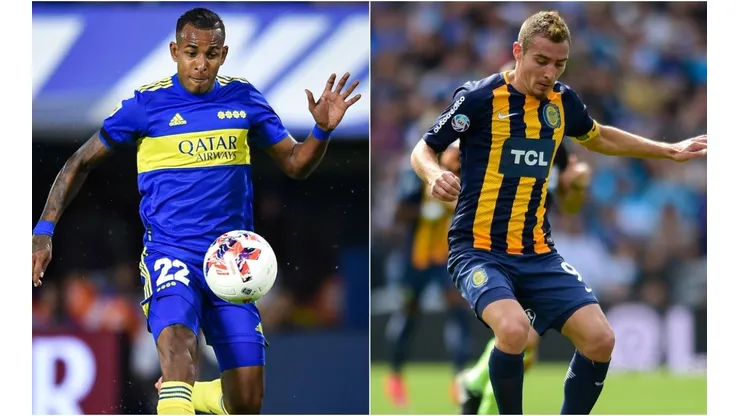 Sebastian Villa of Boca Juniors and Marco Ruben of Rosario Central