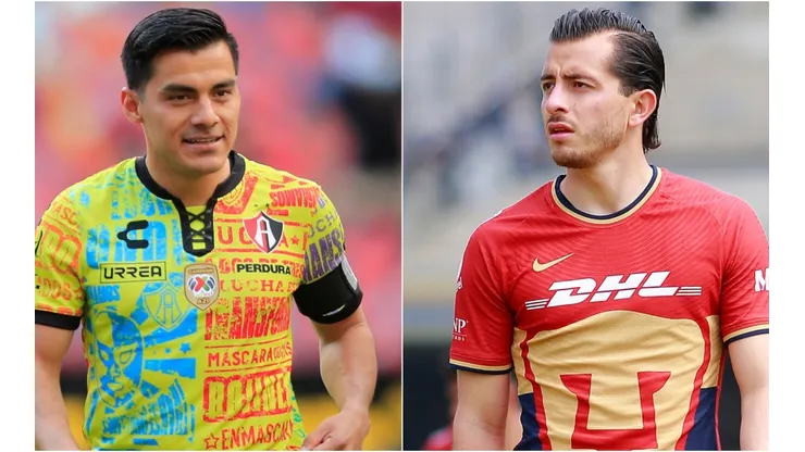 Aldo Rocha of Atlas and Alan Mozo of Pumas UNAM