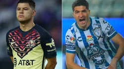 Richard Sanchez of Club America (left) and Nicolas Ibañez of Pachuca.