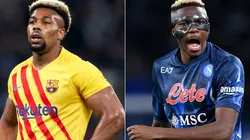 Adama Traore of Barcelona (left) and Victor Osimhen of Napoli (right)