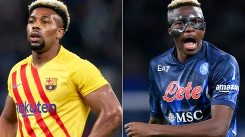 Adama Traore of Barcelona (left) and Victor Osimhen of Napoli (right)