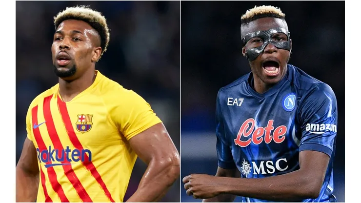Adama Traore of Barcelona (left) and Victor Osimhen of Napoli (right)