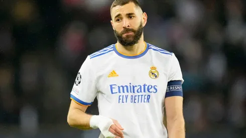 Karim Benzema during Real Madrid's 1-0 loss to PSG in the first leg of the UCL round of 16.