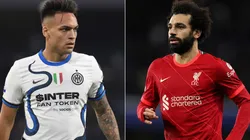 Inter's Lautaro Martinez and Liverpool's Mo Salah.