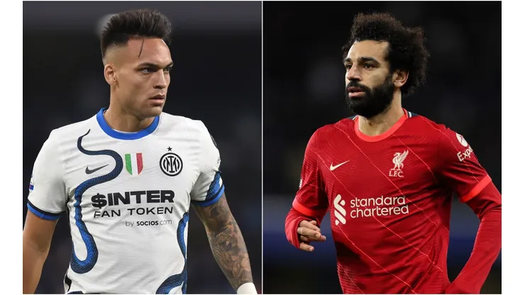 Inter's Lautaro Martinez and Liverpool's Mo Salah.