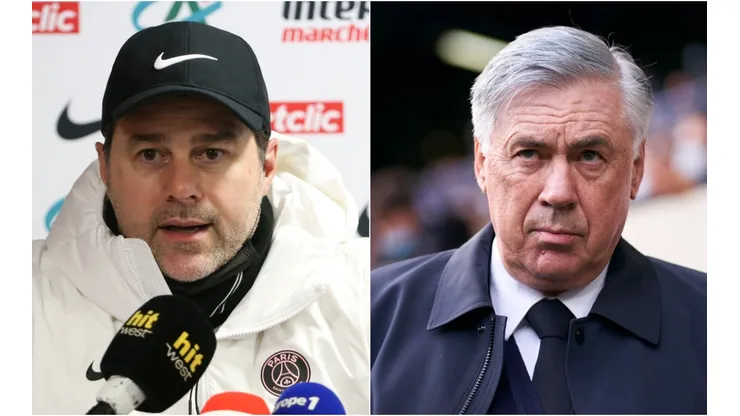 Mauricio Pochettino of PSG (left) and Carlo Ancelotti of Real Madrid (right)