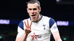Gareth Bale of Tottenham celebrates after scoring in 2021