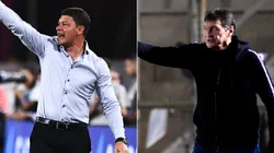 Sebastian Battaglia coach of Boca and Julio César Falcioni coach of Colon