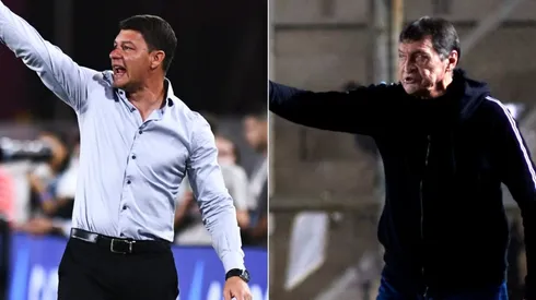 Sebastian Battaglia coach of Boca and Julio César Falcioni coach of Colon