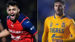 Alexis Vega of Chivas and Andre-Pierre Gignac of Tigres