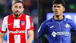 Hector Herrera of Atletico Madrid (left) and Carles Alena of Getafe (right)