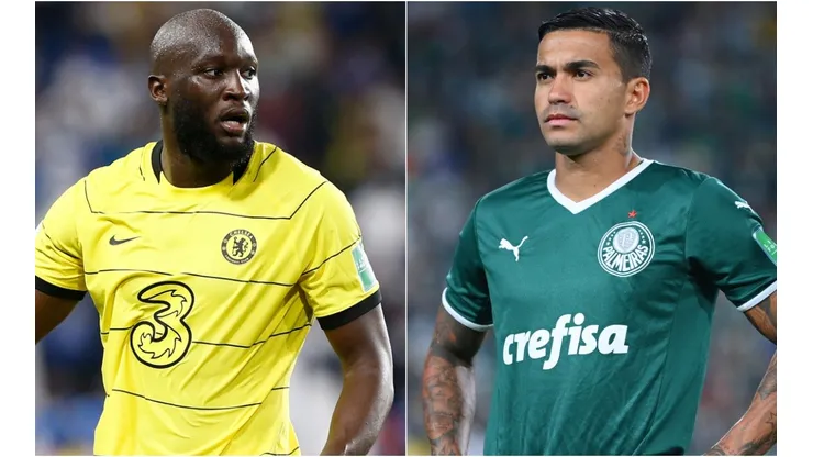 Romelu Lukaku of Chelsea (leftt) and Dudu of Palmeiras (right)