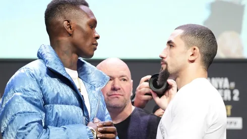 Israel Adesanya of Nigeria and Robert Whittaker of Australia