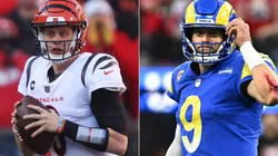 Joe Burrow of the Cincinnati Bengals (left) and Matthew Stafford of the Los Angeles Rams (right)