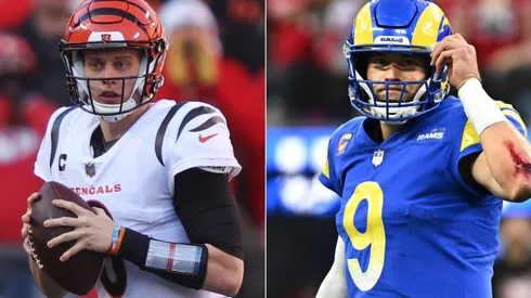 Joe Burrow of the Cincinnati Bengals (left) and Matthew Stafford of the Los Angeles Rams (right)