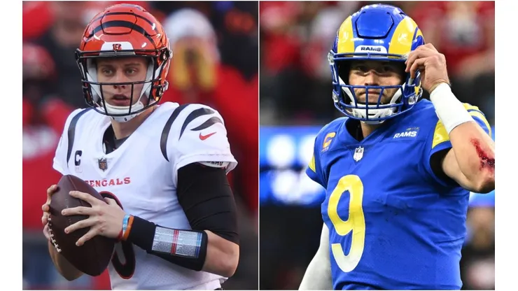 Joe Burrow of the Cincinnati Bengals (left) and Matthew Stafford of the Los Angeles Rams (right)
