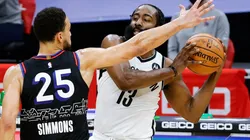 Ben Simmons against James Harden.