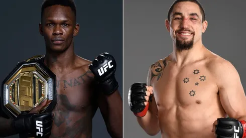 Israel Adesanya of Nigeria (left) and Robert Whittaker of Australia (right)
