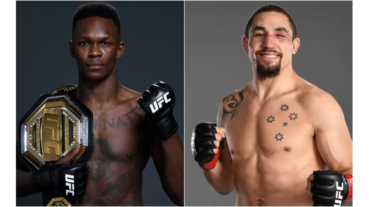 Israel Adesanya of Nigeria (left) and Robert Whittaker of Australia (right)