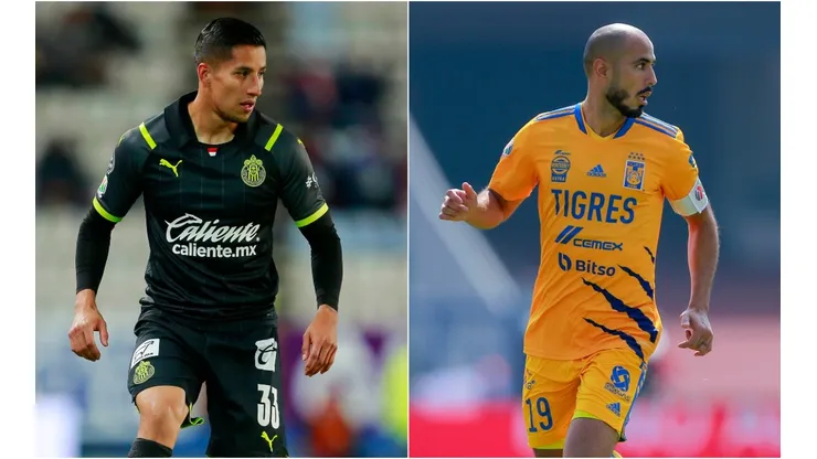 Carlos Cisneros of Chivas (left) and Guido Pizarro of Tigres