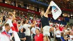 A group of fans enjoying a World Cup match in 2018
