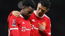 Cristiano Ronaldo and Anthony Elanga of Manchester United