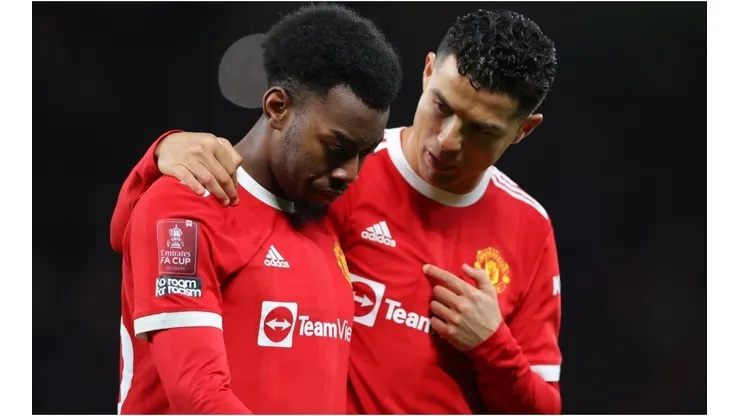 Cristiano Ronaldo and Anthony Elanga of Manchester United
