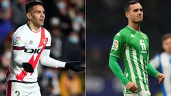 Radamel Falcao of Rayo Vallecano and Juanmi Jimenez of Real Betis