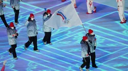 The Russian Olympic Committee members during Beijing 2022 opening ceremony