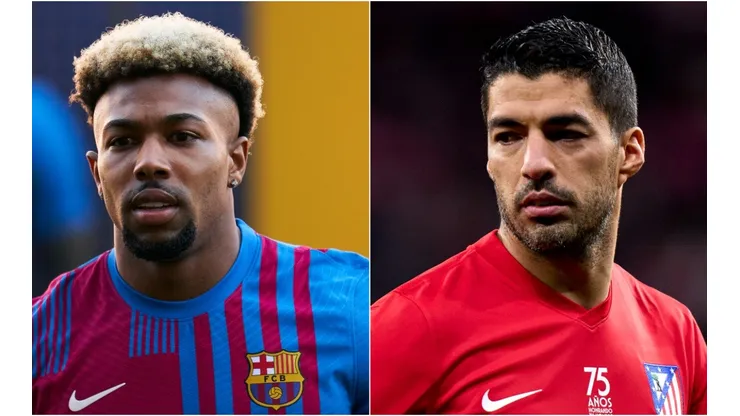 Adama Traore of Barcelona (left) and Luis Suarez of Atletico Madrid (right)