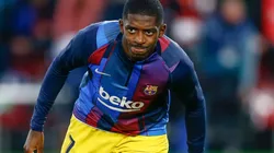 Ousmane Dembele of Barcelona warming up