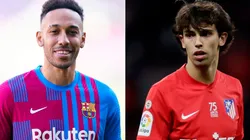 Pierre-Emerick Aubameyang of Barcelona (left) and Joao Felix of Atletico Madrid (right)
