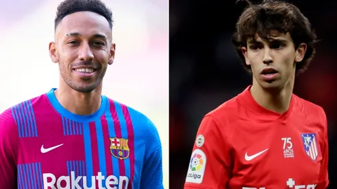 Pierre-Emerick Aubameyang of Barcelona (left) and Joao Felix of Atletico Madrid (right)