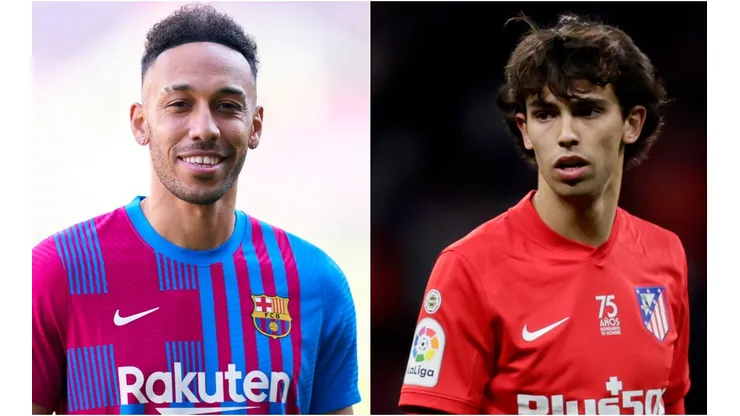 Pierre-Emerick Aubameyang of Barcelona (left) and Joao Felix of Atletico Madrid (right)