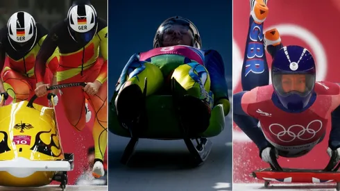 Bobsleigh (left), luge (center), and skeleton (right) at the Winter Olympic Games
