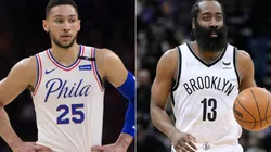 Ben Simmons (left) and James Harden are involved in a trade rumor.