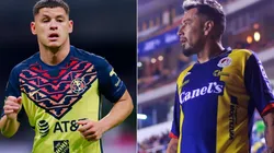 Richard Sanchez of America (left) and Rubens Sambueza of San Luis.