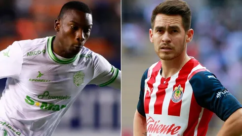 Fabian Castillo of FC Juarez (left) and Jesus Angulo of Chivas.