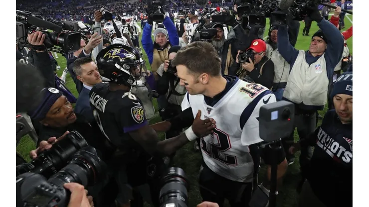 Lamar Jackson and Tom Brady in 2019