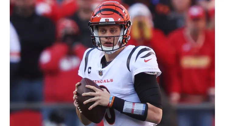 Bengals quarterback Joe Burrow in action against the Chiefs in the 2022 AFC Championship Game.