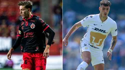 Marcel Ruiz of Tijuana (left) and Juan Ignacio Dinenno of Pumas