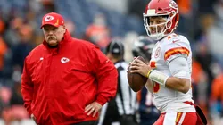 Kansas City Chiefs head coach Andy Reid (left) and Patrick Mahomes.