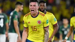 Matheus Uribe celebrates his goal against Bolivia