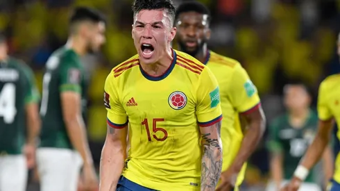Matheus Uribe celebrates his goal against Bolivia