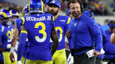 Head coach Sean Mcvay (far left) of the Rams