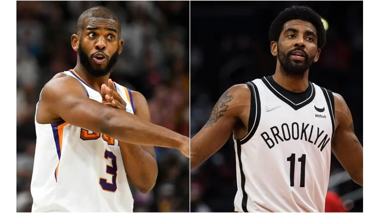 Chris Paul of the Phoenix Suns and Kyrie Irving of the Brooklyn Nets